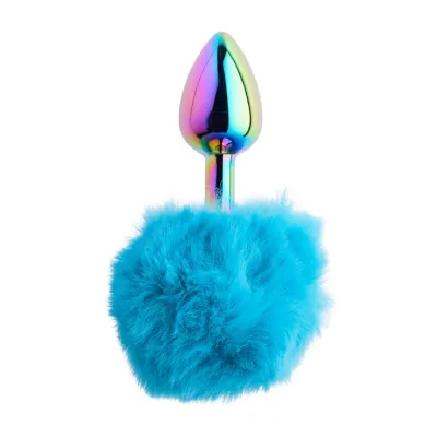 Kinki Rainbow Rabbit Tail Plug 5 9 Inch Small