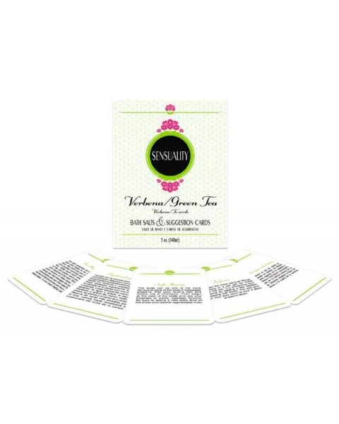 Sensuality Verbena Green Tea Scented Bath Salts With Suggestion Cards
