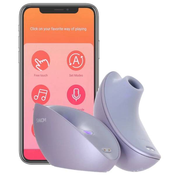 SVAKOM Pulse Galaxie App Enabled Pressure Wave Clitoral Stimulator With Starlight Projector - Metallic Lilac