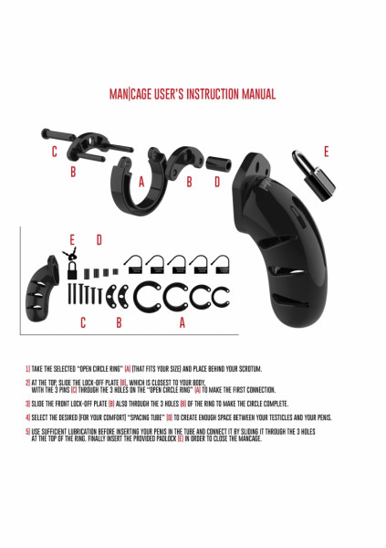 Model 05 - Chastity - 5.5" - Cock Cage - Black - Cock And Ball Ring