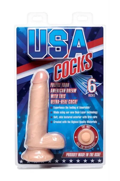 USA Cocks 6 Inches Ultra Real Dual Layer Suction Cup Dildo — image 6 of 8