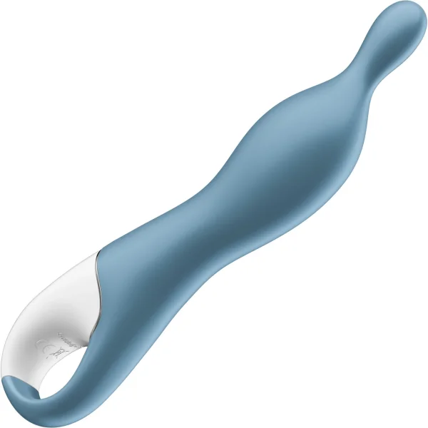 Satisfyer A-Mazing 1 Rechargeable Waterproof 12-Function A-Spot Vibrator - Blue