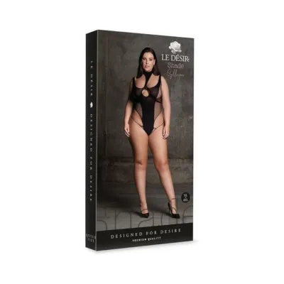 Women s Lingerie Shots Le Desir Shade Cyllene Xlviii Bodysuit With Turtleneck Black Queen Size