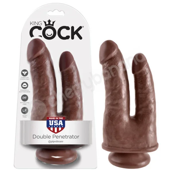 King Cock Brown Double Penetrator Dildo