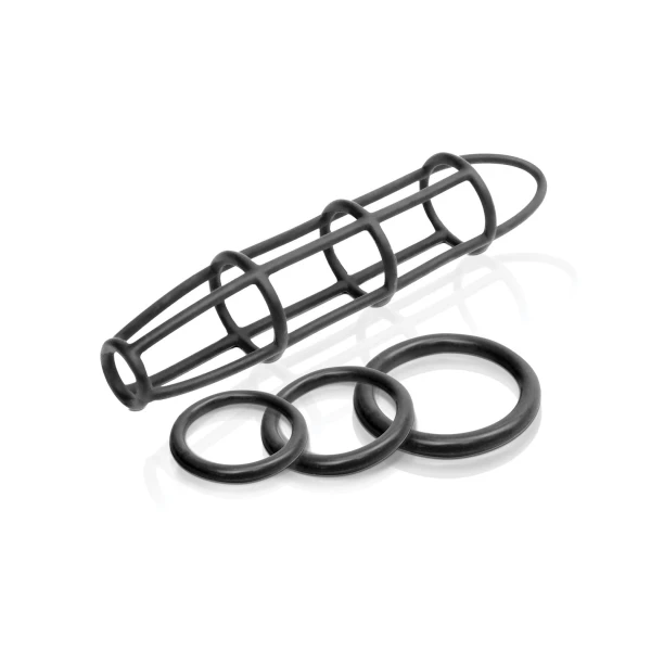 Fetish Fantasy Elite Cockcage And Ring Set Black