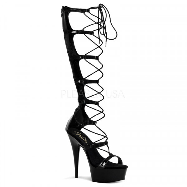 DELIGHT-698 - 6" Stiletto Heel Lace-Up P/F Sandal, Back