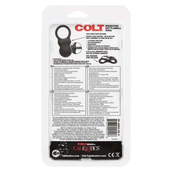 Colt Weighted Kettlebell Vibrating Cock Ring | 5.75 oz Heavy Stretching Device
