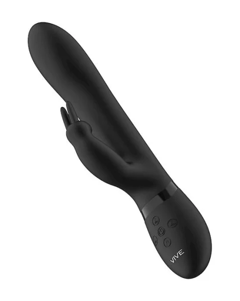 Amoris - Stimulating Beads Rabbit  - Black - 8 Inch