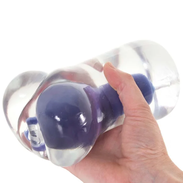 Adam & Eve Intensity Power Stroker - Clear/Blue