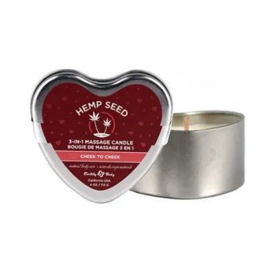 Sensual Massage Earthly Body Hemp Seed Valentine 3 in 1 Massage Heart Candle Cheek to cheek 4 7 Oz 133 G