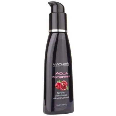 Aqua Pomegranate Flavored Water Based Intimate Lubricant 2 Oz