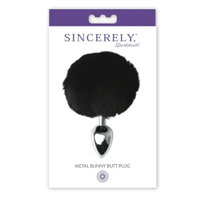 Sincerely Metal Bunny Butt Plug Black