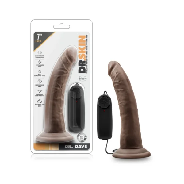 Dr. Skin - Dr. Dave - 7in Vibrating Cock With Suction Cup