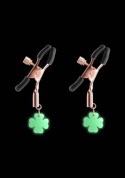 Bound Adjustable G4 Glow In The Dark Nipple Clamps by NS Novelties - Rose Gold