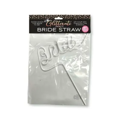 Games Novelty Glitterati Party Bride Straw White