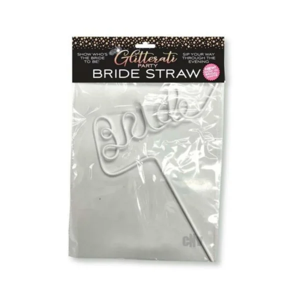Games & Novelty: Glitterati Party Bride Straw White