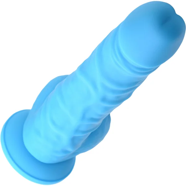 Lollicock 7.25" Silicone Suction Cup Dildo With Balls - Berry