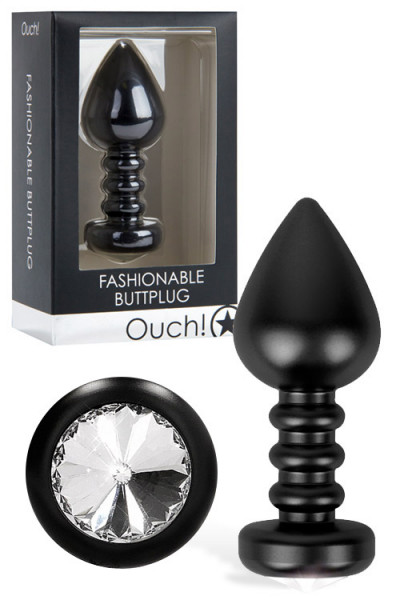 OUCH! 3.9" Jewelled Metal Butt Plug