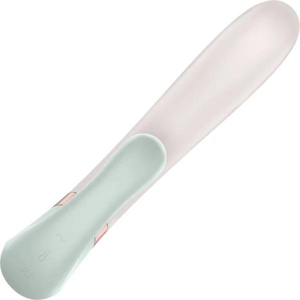 Satisfyer Heat Wave Rechargeable Warming App Enabled 12-Function Dual Stimulation Vibrator - Mint