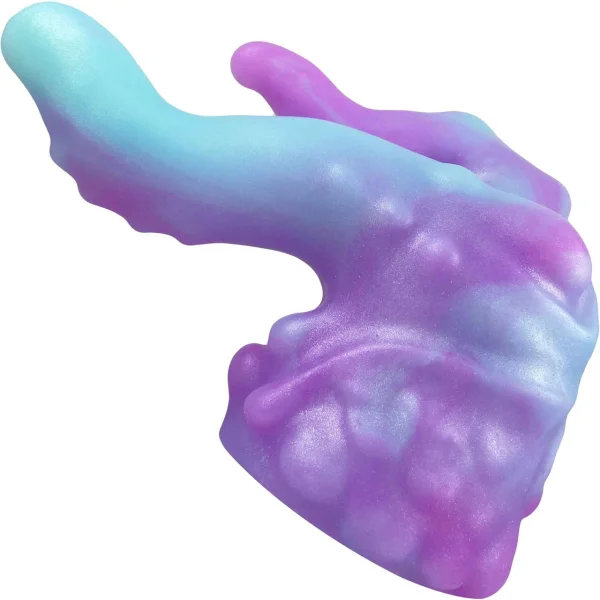 Pris Toys Hydra Dual Stimulation Magic Wand Silicone Dildo Attachment - Glow In The Dark