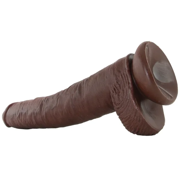 King Cock 14" Suction Cup Dildo With Balls - Chocolate