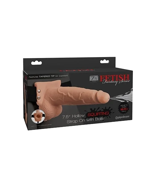 Fetish Fantasy 7.5-inch Hollow Squirting Strap-On with Balls