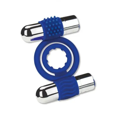 Zolo Duo Vibrating Cock Ring Blue