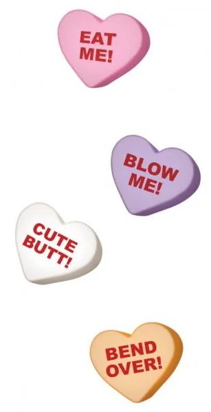 X-rated Valentine Hearts Candy - 1.6 Oz Boxes Display Of 24