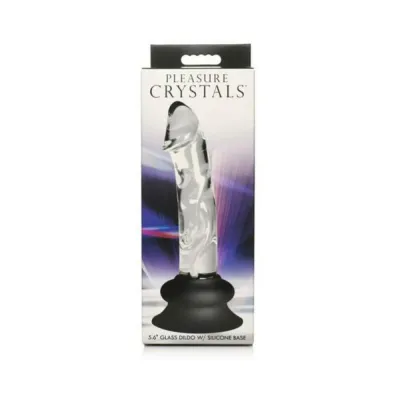 Realistic Dildos Pleasure Crystals 5 6 In Glass Dildo With Silicone Base
