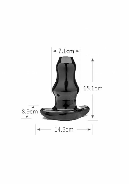 Double Tunnel Plug - Large - Black - Huge Butt Plug