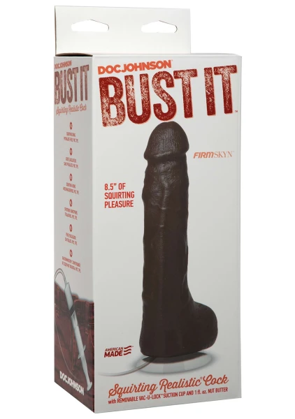 Bust It Squirting Realistic Cock by Doc Johnson -  Chocolate
