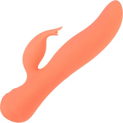 The Blossom Swan Rechargeable Silicone Dual Stimulation Rotating Vibrator Orange