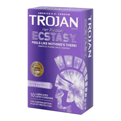 Trojan Her Pleasure Ecstasy Textured Condoms 10 Pack