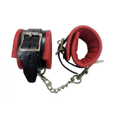 Rouge Padded Wrist Cuffs Black Red