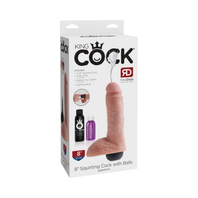 King Cock 8 inches Squirting C ck Balls Beige