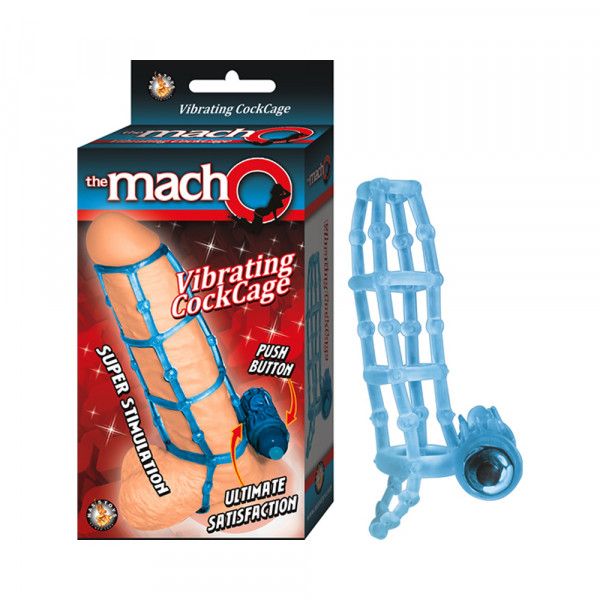 The Macho Vibrating Cockcage,waterproof Blue