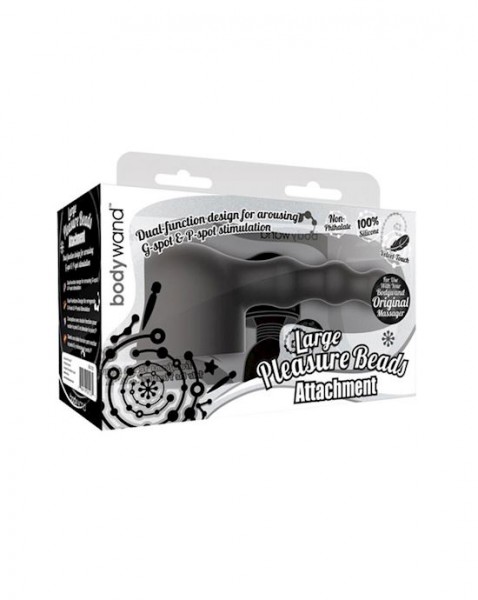 Bodywand Pleasure Beads Attachment Large Head - Black - Large