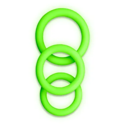 Ouch Glow in the Dark 3 Piece Cock Ring Set