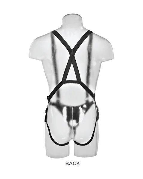 King Cock 11 Inch Two Cocks One Hole Strap-on Suspender System - Flesh - 11 Inch