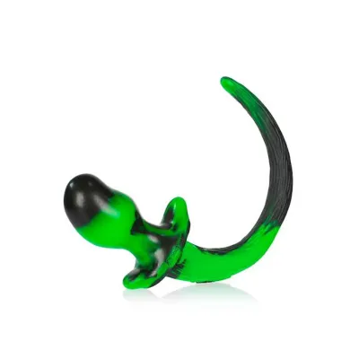 Puppy Tail Buttplug 4 25 Inch Green black Medium
