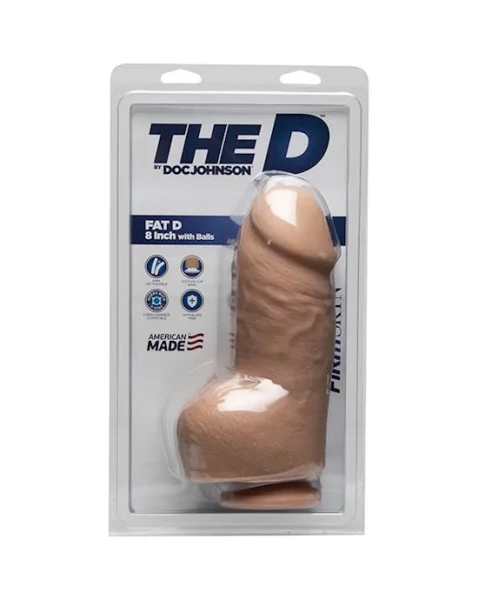 Doc Johnson Firmskyn 8 Inch Fat Dildo With Balls - Tan - 8 Inch