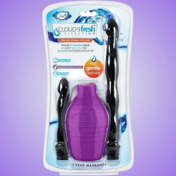 Cloud 9 Fresh + Deluxe Anal Enema Douche Kit Squeeze Bulb with Soft Nozzle 10.8oz