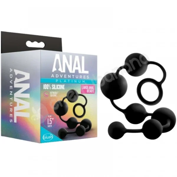 Anal Adventures Platinum Silicone Large 15" Anal Beads