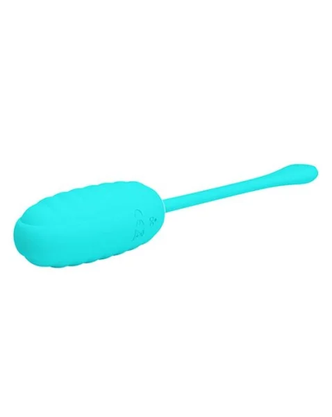 Kirk Liquid Silicone Remote Egg Vibrator - 7.7 Inch - Turquoise - 7.7 Inch
