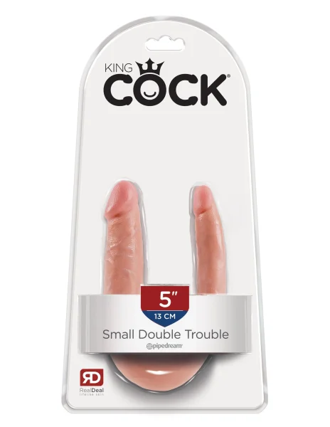 King Cock Small Double Trouble Flesh