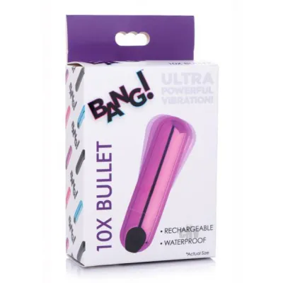 10x Rechargeable Vibrating Metallic Bullet Purple