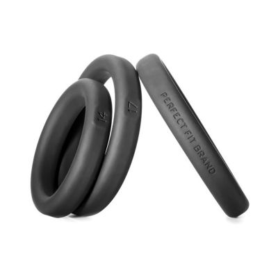 Perfect Fit Xact fit Silicone Rings S m l 14 17 20 Black