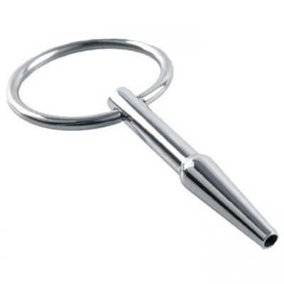 Torment Stainless Steel Through Hole Penis Plug 6cm