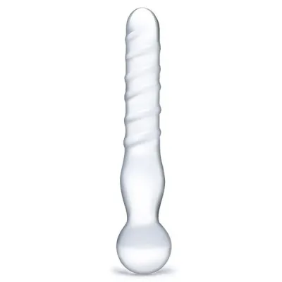 Glas 8 inch Joystick Clear Glass Dildo