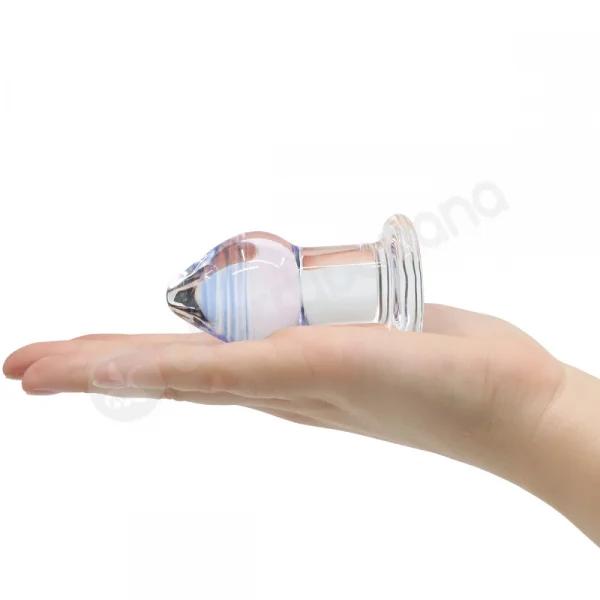 Crystal Pleasures Glass Purple Rain Butt Plug